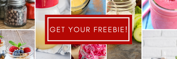 Get Your Freebie Button for 56 Ways to Use Mason jars in your kitchen