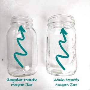 One regular mouth mason jar and one wide mouth mason jar
