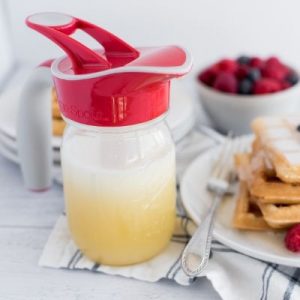Buttermilk syrup in a mason jar with Ergo Spout on top