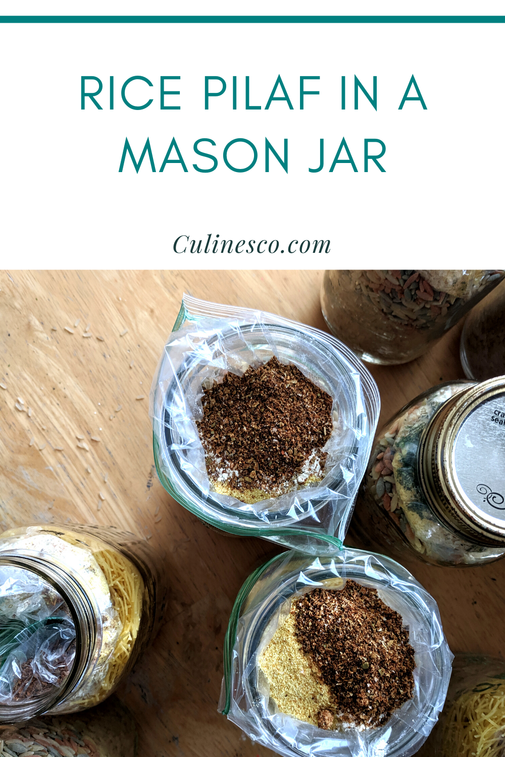Rice pilaf is an easy side dish made even easier by storing it in a mason jar, ready to cook. Get the recipe and instructions!