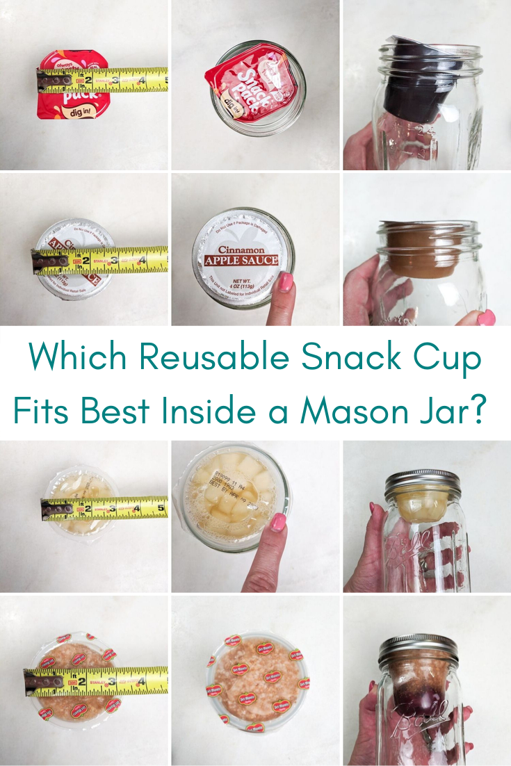 Reusable snack cups come in a variety of sizes and brands. We wanted to find out which fits best inside a mason jar and tested four different ones to find out!
